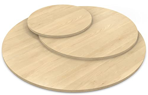 AUPROTEC Tischplatte 19mm rund Ø 900 mm Mandal Ahorn Natur Holzplatte melaminharzbeschichtet Spanplatte mit Umleimer ABS Kante Auswahl: 90 cm