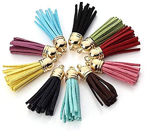 40 mm Leder-Quasten-Fransen-Schlüsselanhänger, Schmuckfaser, Fransen, Wildlederquaste, für DIY-Zubehör, Y8I1 Ketten, Schmuck, Schlüssel