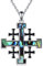 YFN Crusader Jerusalem Kreuz Halskette Sterling Silber Jerusalem der Kreuzfahrer Kreuz Anhänger Religiöses Kreuz Schmuck Geschenke für Damen Herren