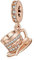 Amuefer Tazza da Caffè Oro Rosa Charm Compatibili Bracciale Collana, Argento Sterling Ciondolo Natale Gioielli Regali per le Donne Ragazza Moglie Amici
