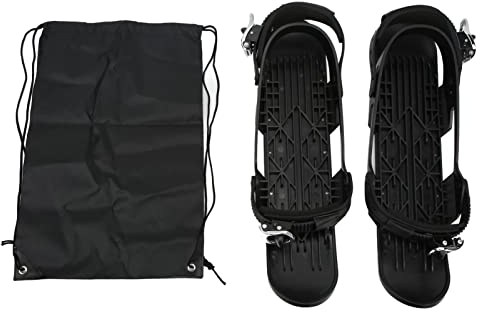 Alvinlite Kurze Mini-Ski-Skates, Verstellbare Winter-Snowskates, Skating-Ski, Snowblades-Skiboards, Schwarze Free-Size-Outdoor-Skischuhe Für Waldwege