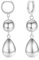 Silber 925 Ohrringe Hängende Damen Ohrringe mit Wassertropfen Anhänger, ASH'S CHOICE Hypoallergen Leicht Baumelnde Ohrringe Silber 925 Creolen mit Doppel Kugel Dick TropfenOhrringe Chunky Damen