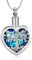 VCCWYQK Herz Urne Halsketten für Asche für Frauen Einäscherung Schmuck Blume Memorial Mini Keepsake Asche Hollow Anhänger (J)