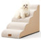 COZY KISS Hundetreppe für Kleine Hunde 57cm, Haustiertreppe für Hochbett aus Hochdichtem Schwamm, Hunde Treppe Hunderampe mit Waschbarem Bezug und Rutschfestem Boden, 40x84x57cm, 5 Stufen, Beige