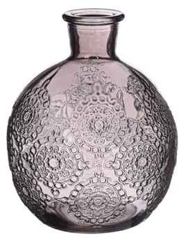 NaDeco Kugelvase Bologna in 12 cm und 17 cm und 6 Farben wählbar | Kugelflasche | Glas Flaschen | kleine Deko Vasen | kleine Deko Flaschen | Tischdeko Vasen, Farbe:Grau, Größe:h.12 Ø9.5 cm