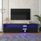 ZUUYEE TV Schrank Schwarz, Helles Panel TV Board, Variable Beleuchtung Fernsehschrank, TV Lowboard für Wohn und Esszimmer, 180cm