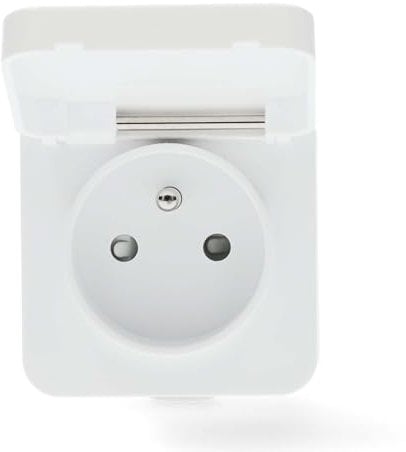 Nedis SmartLife Smart Stecker - Wi-Fi - IP44 - Leistungsmesser - 3680 W - Frankreich/Typ E (CEE 7/6) - 0-55 °C - Android/IOS - Grau/Weiss - 1 Stück