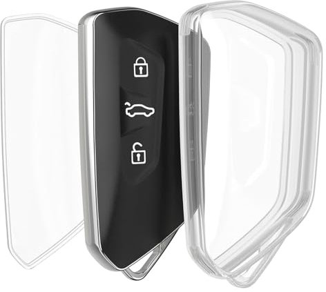 Biglumin Étui à clés - Étui pour clé de voiture VW Golf - Porte-clés VW transparent - Accessoire de clé de voiture - Pour clé VW - Transparent