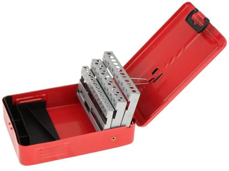 Ronyme Estuche para brocas helicoidales, organizador dispensador de brocas, Metal, accesorio profesional, caja de almacenamiento vacía para índice de brocas, 60 ranuras