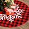 Weihnachtsbaum Decke Rot, Weihnachtsbaumdecke Rund 122cm, Buffalo Plaid Tannenbaum Teppich, Christbaumdecke Baumdecke Weihnachtsbaum mit Schneeflocken, Christbaum Unterlage Unterdecke