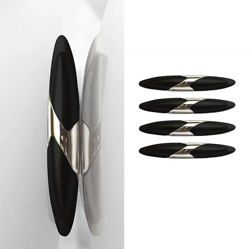 Autotür Kantenschutz Aufkleber - 4Pcs Autotür Schutz Stoßstange, Autotür Kantenschutz Protektoren Anti-Kollisionsschutz Universal Kantenschutz Hart PVC Plastik Gummi Schwarz Chrome