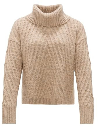 OPUS Damen Pullover | Grobstrickpullover PLINEA Regular mit Wolle Macadamia, 38