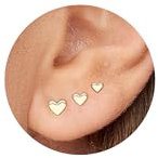 Halora Ohrringe Stecker Set Damen - Goldene Herz Ohrstecker Klein für Mehrere Ohrlöcher