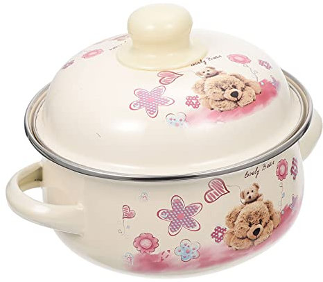 PRETYZOOM 1Pc Olla De Esmalte Cazuela Olla Fondue De Chocolate Olla De Porcelana Utensilios De Cocina Sopa Utensilios De Cocina Olla De Sopa De Vapor Olla De Esmalte Cacerola Utensilios De
