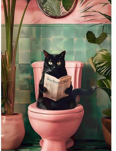 Qianbaiuk Diamond Painting Katze,Diamond Painting Erwachsene schwarze Katze,Diamant Painting Kits für Geschenk und Home Wand Dekor(12x16 Zoll)