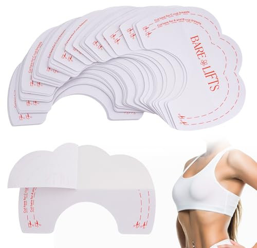 BQMEZRNUS 50pcs Breast Lift Tape Boob Adhesive Breast Lift Pads Push Up Enhance Cleavage Bra Extender BoobTape Shaper Clear Boob Lift Tape Invisible Breast Lifting Bra Cup DIY Push up Tape White