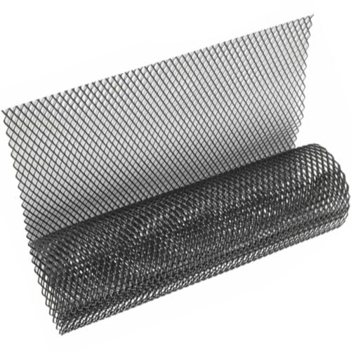 Riloer Griglia a rete in lega di alluminio, universale, 6 x 12 mm, per auto, per la messa a punto della bocchetta di ventilazione, griglia esagonale a nido d'ape, nera