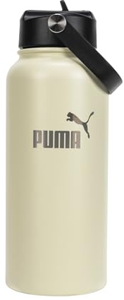 PUMA Evercat - Botella de agua de acero inoxidable de 32 onzas, color crema, talla única