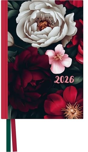 DUMONT - Dark Flowers Taschenkalender 2026 – Terminplaner mit Wochenkalendarium – 11 x 16 cm – Blumen-Design für unterwegs