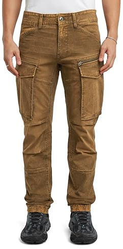 G-Star Pantalon fuselé Rovic Zip 3D Regular, Marron (Vintage Dust Desert Palm D02190-e172-h517), 34W / 30L