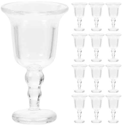 Alasum Lot de 20 verres à vin miniatures pour maison de poupée - Accessoires de décoration pour verres miniatures - Pour maison de poupée - 2 x 1,10 x 0,70 cm