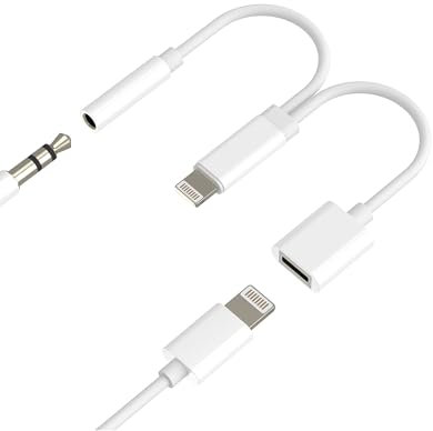 Lightning a Jack 3.5mm Adattatore 2in1 per iPhone 14 13 12 Pro Max Auricolari Connettore per iPad Caricatore AUX Audio Cavo per Apple AUX Auricolari Convertitore Lightning Adattatore Accessori Auto