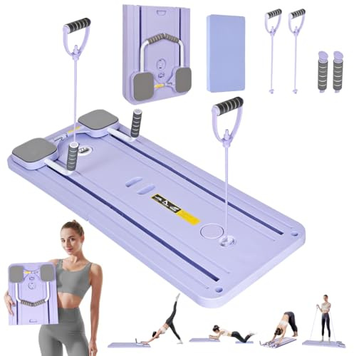 Tabla reformadora de pilates portátil, multiuso, plegable, equipo de gimnasio en casa para entrenamiento de núcleo/espalda/brazo/piernas, regalo de fitness para mujeres