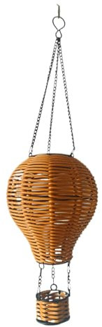 Boho Laterne,Wasserdichte Außenlaterne Für Terrasse Mit Wetterfester Rattan-Optik | Heißluftballon Design Wetterfeste Moderne Rattanlampe Hängbare Beleuchtung Für Terrasse Garten Pavillon Balkon Außen