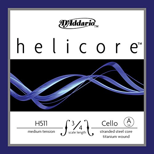 D'Addario H511-3/4M Helicore Cello Einzelsaite 'A' Titanium umsponnen 3/4 Medium