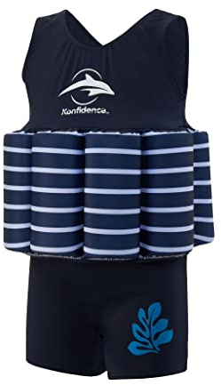 Konfidence Floatsuit Float-Anzug, gestreift, 2-3 Jahre, Blauer bretonischer Streifen