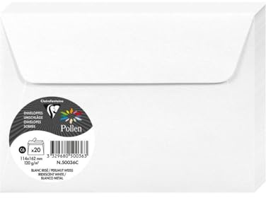 Clairefontaine 50036C 20 Umschläge Pollen C6 selbstklebend 120g Weiß