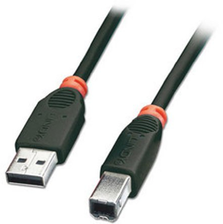 LINDY USB 2.0-Kabel (Typ A auf B, 1 m) Schwarz
