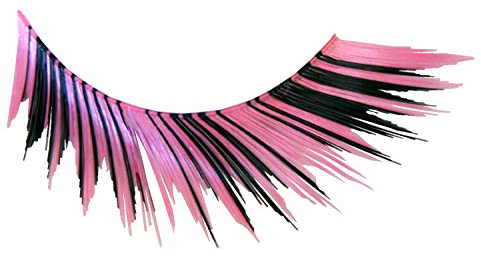 Eulenspiegel 000236 - Künstliche Wimpern, Schwarz/Pink, 1 ml Spezial-Wimpernkleber, Anleitung, für Karneval, Mottoparty