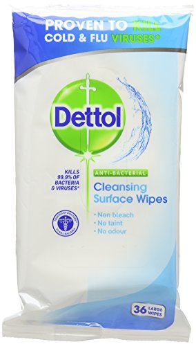 Dettol Anti Bacterial Cleansing Surface Wipes 36 Large Wipes (Pack of 16)