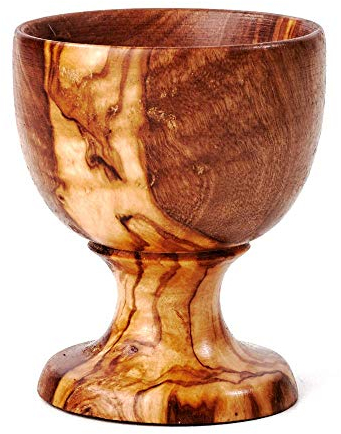 DAS OLIVENHOLZBRETT® 1 x Eierbecher/Eierbecher aus Olivenholz/Eierbecher aus Holz/handgedrechselt ca 6,5cm -8cm hoch
