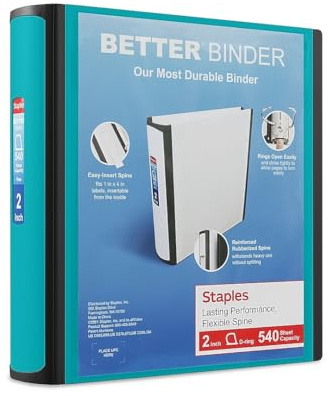 Staples Bättre bindemedel, 2-tums, blågrön