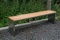 Szagato Gartenbank/Parkbank BxTxH: 150x30x40cm, Edelstahl (Sitzbank für Wohnraum/Außen-Bereich, Bank mit Echt-Holz für Draußen, Design-Gartenmöbel, 3-Sitzer Holzbank) (Marke Made in Germany