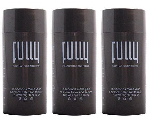 3 x Fully Haarfasern 23g - Streuhaar Haarverdichter Schütthaare Haarverdichtung, Farbton:Dunkelblond (Dark Blonde)