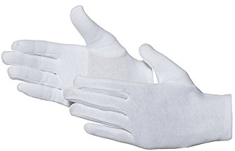Jah 585 - Guanti in cotone, 12 paia di guanti in cotone, colore: bianco, misura 12