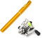Lixada Angelruten-Spule, Kombi, Mini-Stift, Angelruten-Set, Teleskop-Angelrute, Spinnrolle, Kombi-Kit (Gold, 1,4 m)