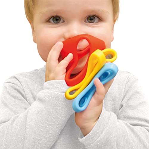 Moluk 2843420 Oibo, Greif-und Beißspielzeug, Spielball, Stapelspiel, Babyspielzeug ab 0+ Monaten, 3-teilig, bunt