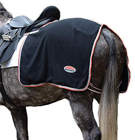 WeatherBeeta Therapy-Tec Fleece Quarter Sheet, Black/Silver/Red, Extra Small