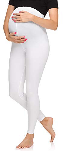 Merry Style Legging Long Grossesse Maternité Tenue Sport Femme MS10-297 (Blanc, 3XL)