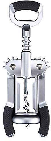 Bergner Q3268 Sacacorchos con alas Zinc Alloy colección Cru Wine Expert, Negro