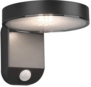 Reality Leuchten LED Solar Außenwandleuchte Posadas R22251142, Kunststoff anthrazit, inkl. 4.5 Watt LED, Bewegungsmelder Wandleuchte