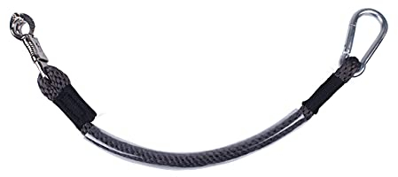 ARBO-INOX® - Anbindestrick für Anhänger - mit Karabiner und Panikhaken - Kunststoffüberzug (Grau)