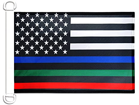 AZ FLAG USA Thin Blue Red Green Line Nautical Flag 18'' x 12'', United States flags 30 x 45 cm, Banner 12x18 in for boat