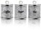 Cedilis 3 Pack Decorative Coffee Tea Sugar Canisters With Crushed Crystal Diamonds, Glass Food Storage Containers, Bling Kitchen Jar for Countertop Decor, Silver