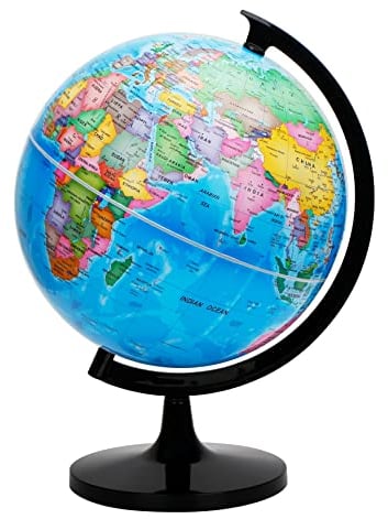 EXERZ 30cm Schülerglobus - Englische Karte - selbst zusammenbauen - Globus Bildung/geographisch/politisch