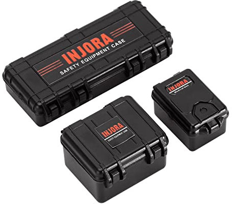 INJORA RC Dekoration Simulation Swaage Mini Aufbewahrungsbox Ausrüstungskoffer Dekorationszubehör für 1/18 1/24 RC Crawler Auto Axial SCX24 Serie FCX24,Schwarz